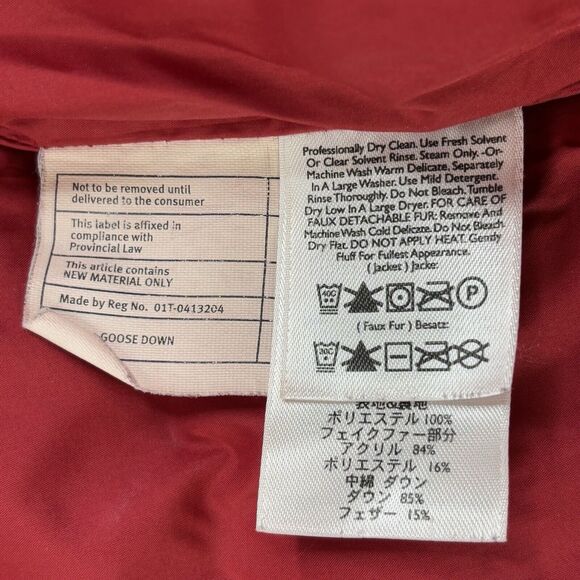 Eddie‎ Bauer Vest Women's Large Goose Down Red 700 Fill Removable Faux Fur Trim - Picture 16 of 16